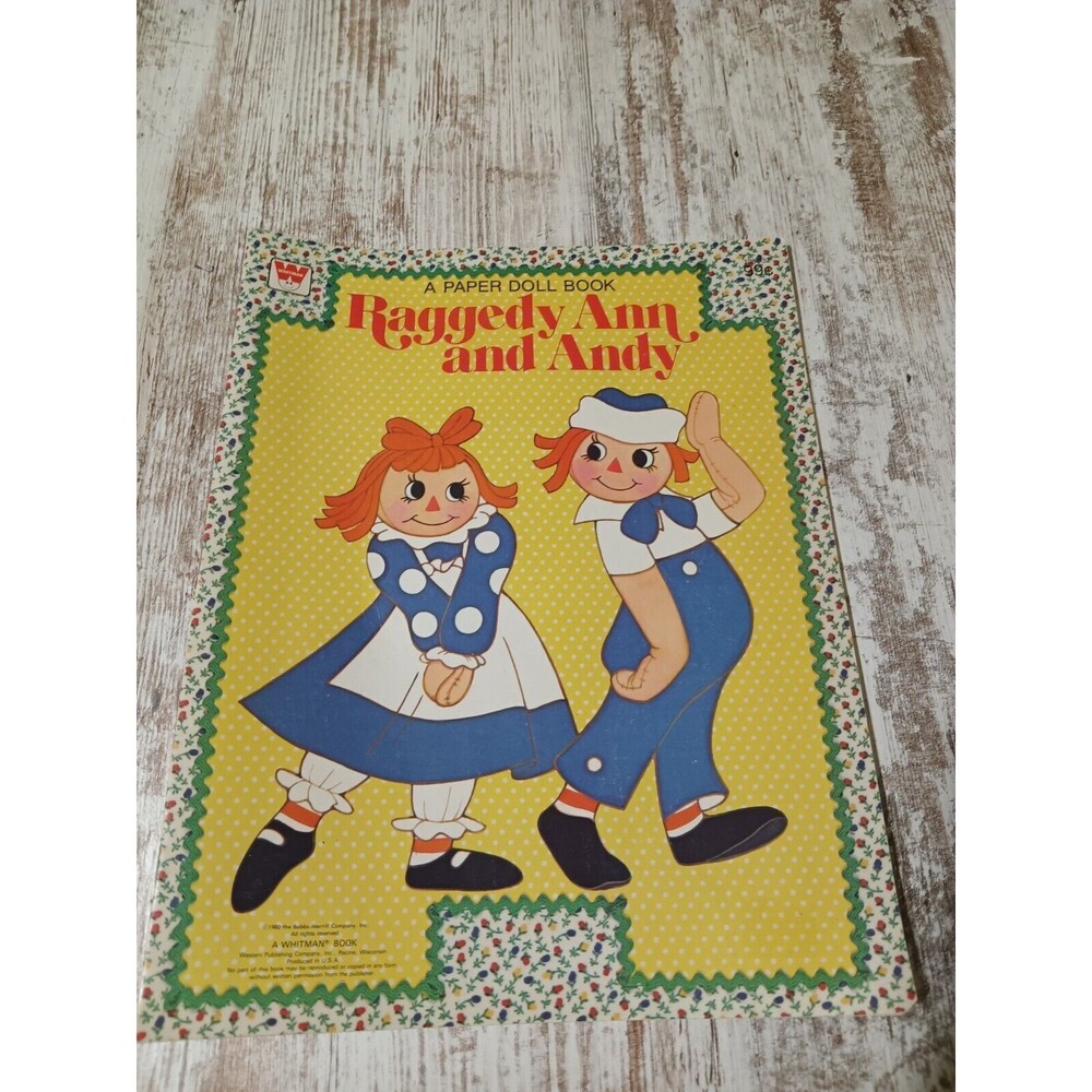 Vintage Raggedy Ann and Andy Paper Doll Book Whitman 1980 Uncut